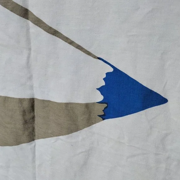 Vintage XL 1974 Screen Print Pencil Fabric Wall Art - Picture 5 of 10